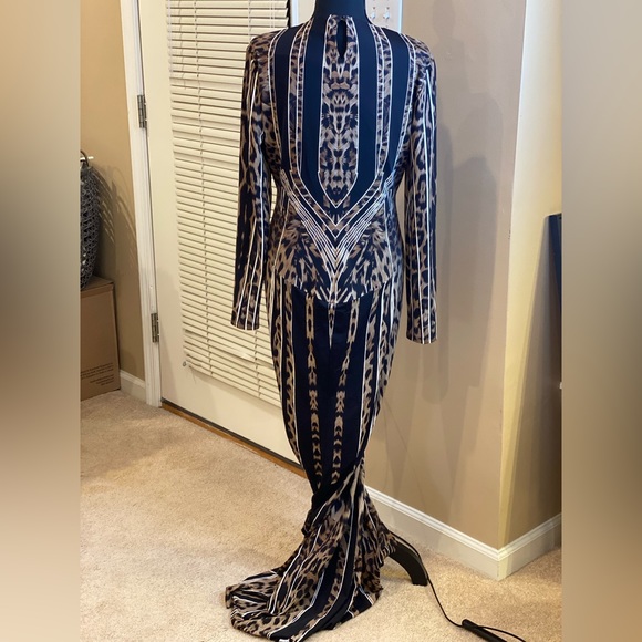 ROBERTO CAVALLI leopard-print long-sleeve dress - Picture 4 of 6